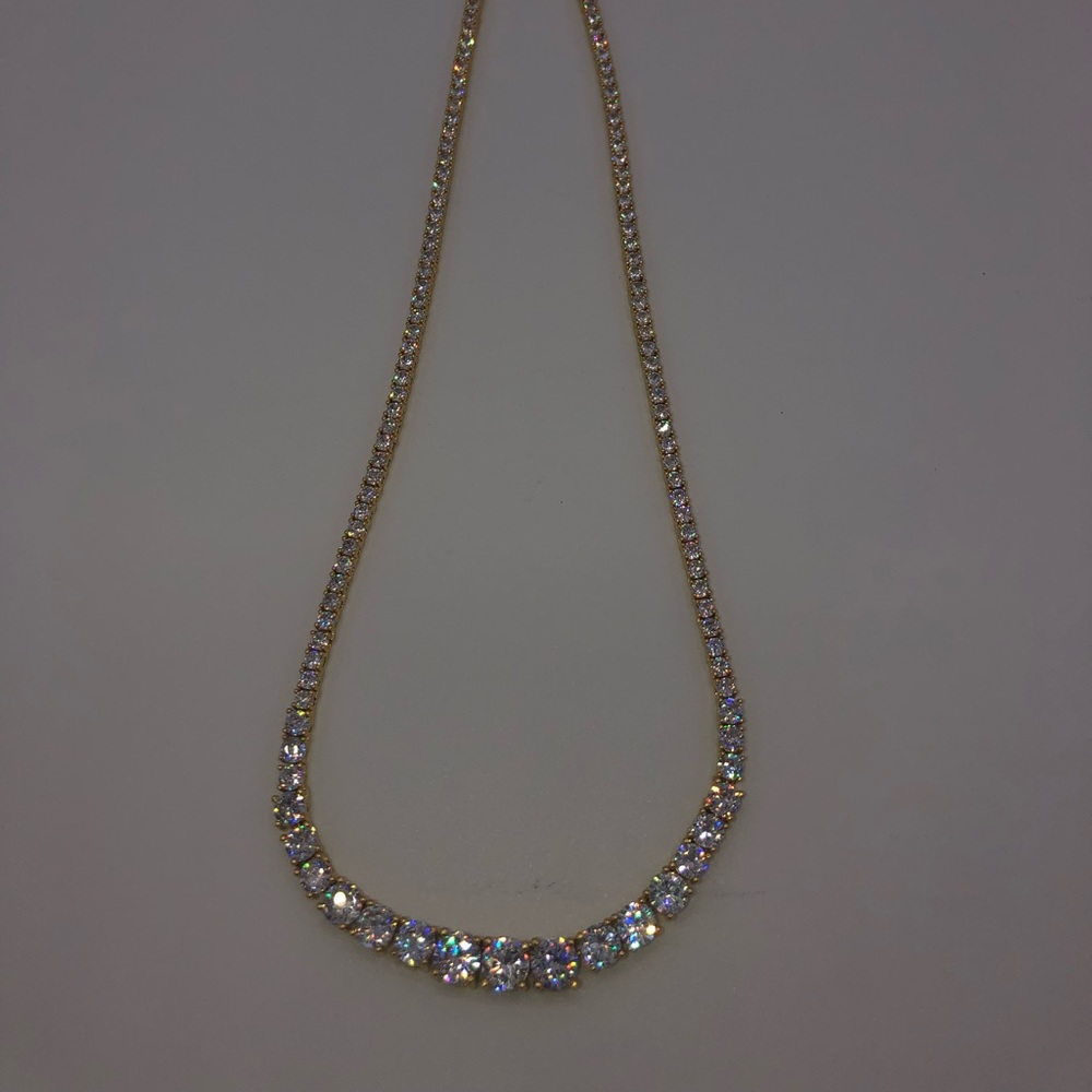 20ct Gradient Tennis Necklace - Picture 7 of 14